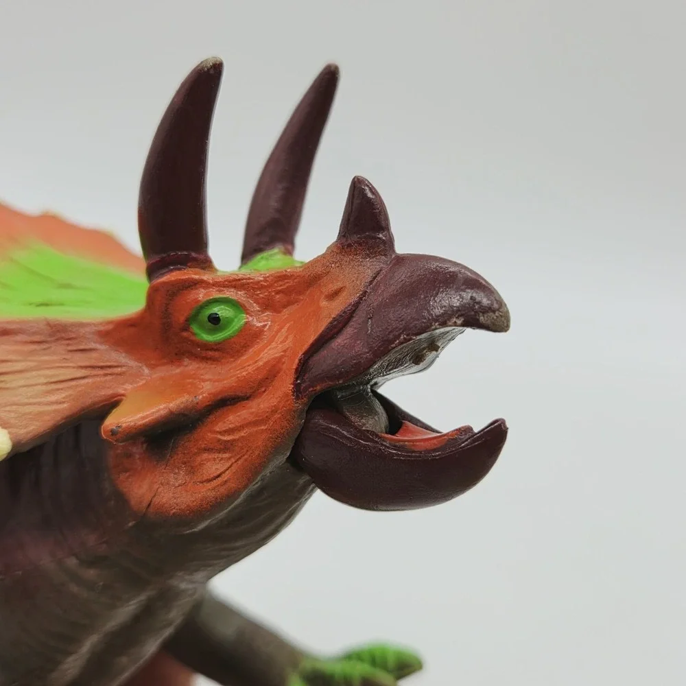 Chompsaur Chomping Mouth Dinosaur Triceratops Orange Green